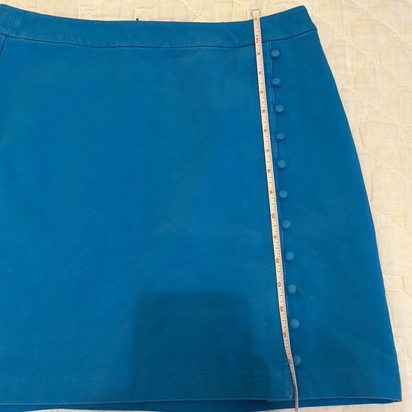NWOT Loft Bright Blue Size Button Down Skirt Size 6 - Picture 9 of 13